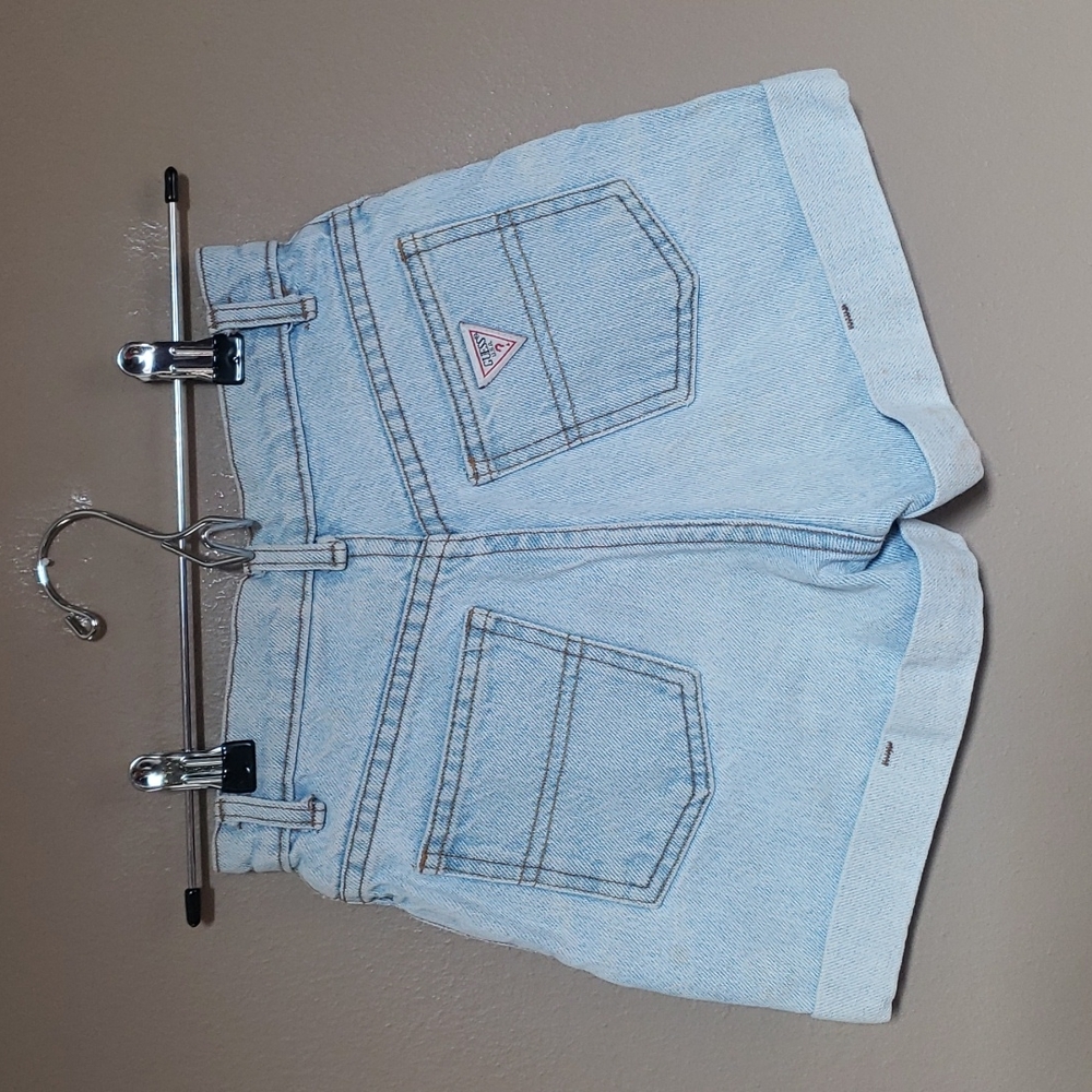 Vintage Girl's Guess Y2K Denim Cuffed Shorts - Picture 1 of 9